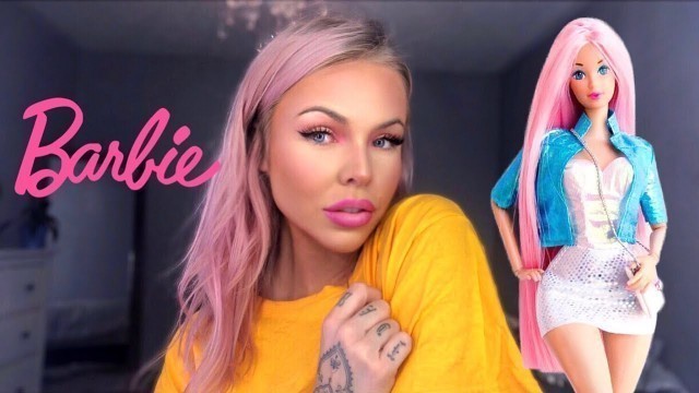 'ASMR BARBIE MAKEUP TUTORIAL /TRANSFORMATION  WITH KYLIE COSMETICS (Close Whisper, Tapping On Makeup)'