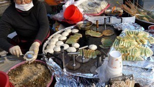 '납작만두, 호떡, 어묵, 36년된 단골 많은 곳 / flat dumplings, sweet pancake, fish cake - korean street food'