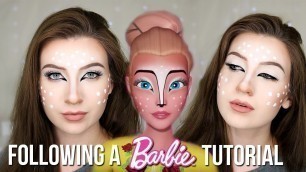 'I TRIED FOLLOWING A BARBIE MAKEUP TUTORIAL.. OMG LOL'