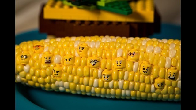 'LEGO in Real Life - LEGO Hamburger and Corn | Stop Motion Video'