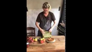 'Food photographer Lucie Beck styling a cake'