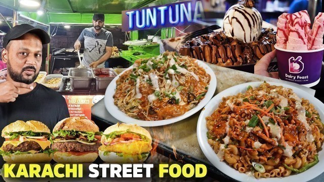 'Eating TunTuna | Chinese Food on MotorBike || DAIRY FEAST LIVE ICE CREAM | Pakistan Street Food'