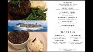 'Carnival Cruise MDR Menu + Food Pics | 7 Night Cruise | Carnival Pride'