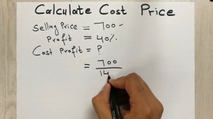 'How to Calculate the Cost Price Easy Trick'