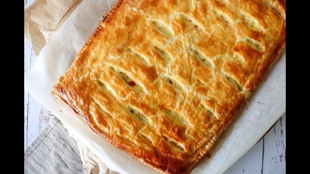 Delicious Creamy Chicken Pie With Puff Pastry - Easy Dinner - By One Kitchen