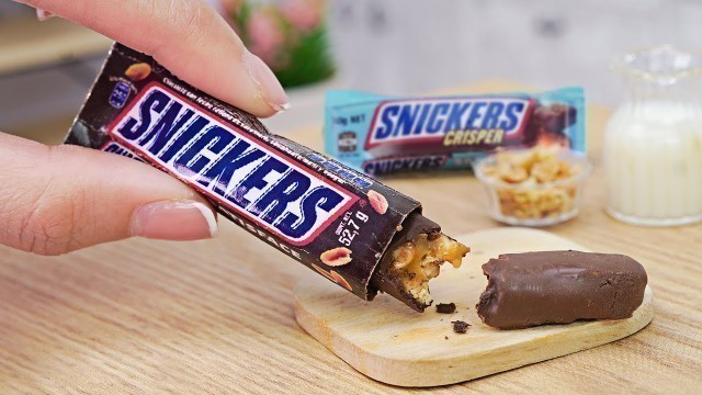 'Homemade Miniature Snickers Recipe | ASMR Cooking Mini Food'