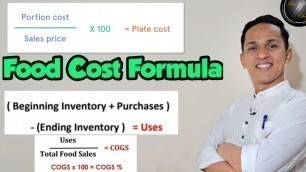 'Food Cost Formula | How To Calculate Food Cost ? Portion Cost,Plate Cost Formula | Period Cost .'