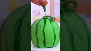 'Fresh Miniature Watermelon Fondant Cake Decorating #yumupminiature'