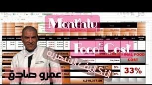 'تكاليف الطعام الشهريه لمطابخ الفنادق و المطاعم  // How to Calculate Monthly Food Cost Percentage'