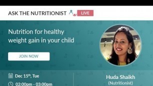 'Healthy weight gain in your child'