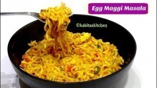 'Egg Maggi Masala Recipe in Hindi | Street Style Egg Maggi Masala | Bachelors Recipe | KabitasKitchen'