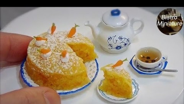 'Mini food #123 『Carrot Cake 人参のケーキ』How to make Miniature food (edible) Tiny food ASMR ミニチュア料理'