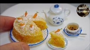 'Mini food #123 『Carrot Cake 人参のケーキ』How to make Miniature food (edible) Tiny food ASMR ミニチュア料理'