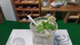 'Mini Food | Virgin Mojito in miniature kitchen | Miniature Cooking'