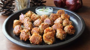 'Sausage Cheese Balls - Cheesy Sausage Biscuit Balls Recipe - Party Food'