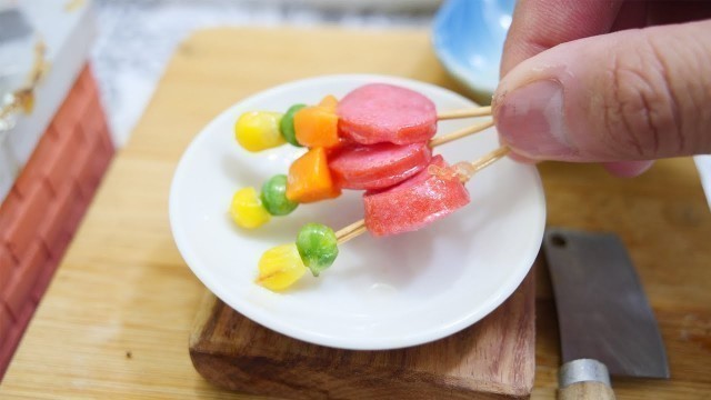 'Yummy Miniature Hotdog Fried With Vegetable | ASMR Cooking Mini Food'