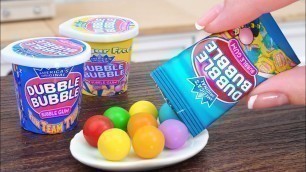 'So sweet Miniature Bubble Gum Decorating | Mini Candy and Tiny Dessert Tutorial | Miniature Cooking'