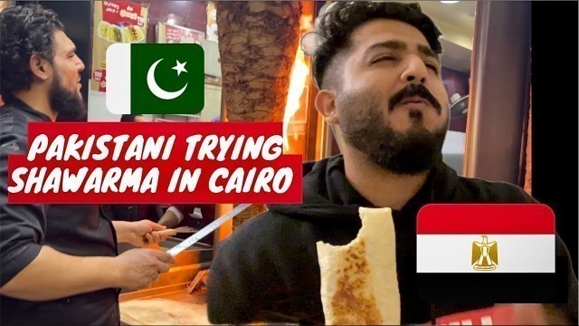 'Egyptian Street Food - Trying Shawarma in downtown Cairo , Egypt !! شاورما ابو مازن فى القاهرة'