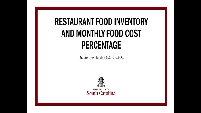 'Restaurant Food Inventory and Monthly Food Cost Percentage'