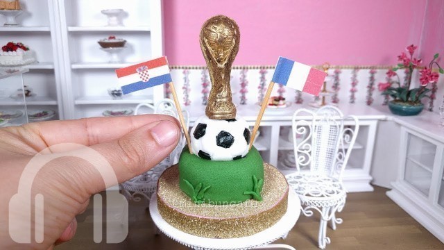 'Mini FIFA World Cup cake with edible trophy! mini food ASMR'