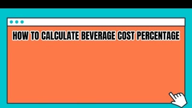 'HOW TO CALCULATE BEVERAGE COST PERCENTAGE | BRYAN OCAMPO'