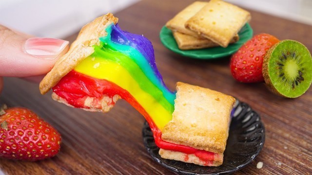 'Yummy Miniature Rainbow Cracker Recipe - Korean Street Food | ASMR Cooking Mini Food'