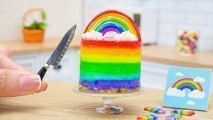 'Decorating the Miniature Rainbow Mousse Cake Recipe | ASMR Cooking Mini Food'