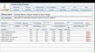 'How to cost a standard recipe card by  IT Chef Hospitality Software'