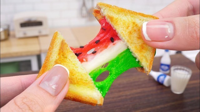 'Ultimate Miniature Watermelon Grilled Cheese Sandwich Recipe  | ASMR Miniature Cooking & Mini Food'