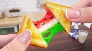 'Ultimate Miniature Watermelon Grilled Cheese Sandwich Recipe  | ASMR Miniature Cooking & Mini Food'