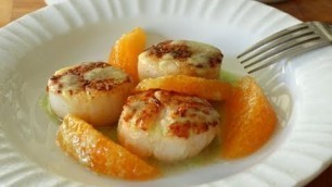 'Food Wishes Recipes - Seared Scallops with Jalapeno Vinaigrette and  Orange Supremes'