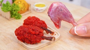 'Trying Miniature 2.000.000 Scoville Hot Chicken Recipe | ASMR Cooking Mini Food'