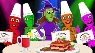 'HALLOWEEN FOOD PARTY With Funny Five Skeletons Dancing | Midnight Madness Party With Chef Skeletons'