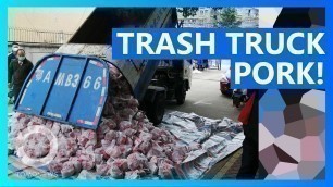 'DELIVERY: Wuhan delivers pork rations in trash trucks - TomoNews'