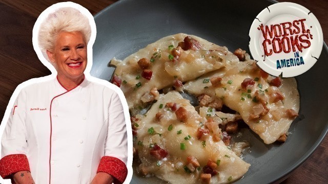 'Anne Burrell\'s Potato and Cheddar Pierogies | Worst Cooks in America | Food Network'