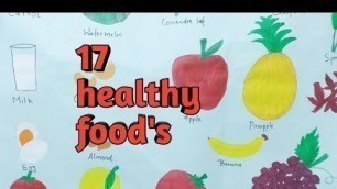 'How To Draw Vegetables & Fruits/17 Healthy Food Drawing & Colouring  For Kids/Easy Drawing For Kids'