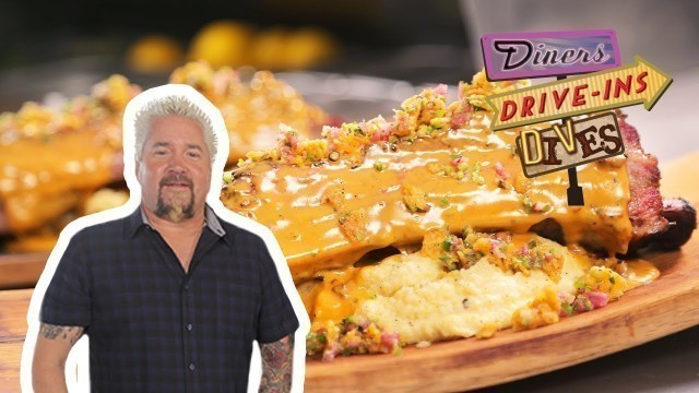 'Guy Fieri Eats El Borracho Beef Rib | Diners, Drive-Ins and Dives | Food Network'