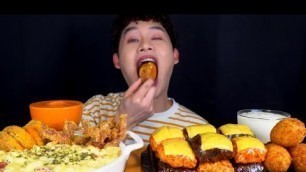 'Bonggil ASMR mac n cheese fried food mukbang bites only #viral #fyp #new #asmr #trend #food #edit'