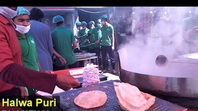 'Best HALWA PURI Breakfast  of Karachi Street Food | Cholay Bhature | DHAMTHAL Halwa Poori'