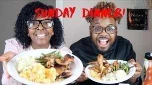 '#youtubecouple SUNDAY DINNER SOUL FOOD | MUKBANG | It\'s The James Family'