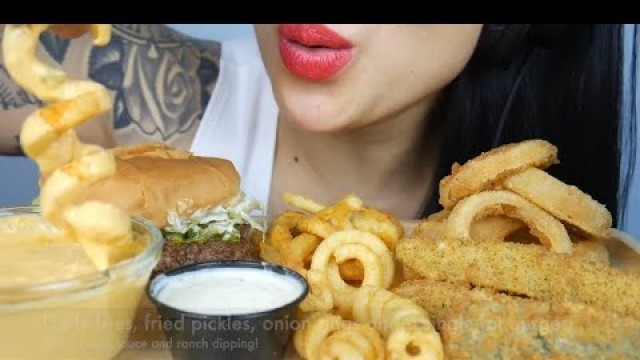 'SAS ASMR cheeseburger fried food mukbang bites only #viral #fyp #new #asmr #trend #food #edit #rm'