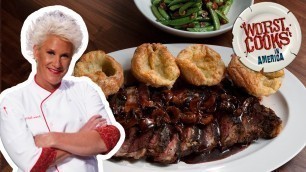 'Anne Burrell\'s Dry Aged Rib-Eye with Yorkshire Pudding | Worst Cooks in America | Food Network'