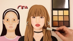 Makeup Stop Motion| Get Ready With Korean Idol BLACKPINK Lisa Makeup Animation 블랙 핑크 리사 메이크업