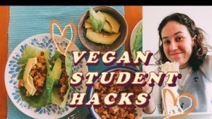 '3 STUDENT FOOD HACKS ⚽ vegan + budget + mega delicious !!'