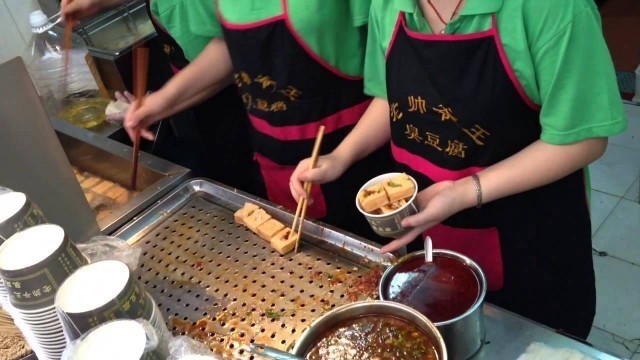 'Preparing Chou Doufu - Stinky Tofu - in Wuhan, Hubei, China'