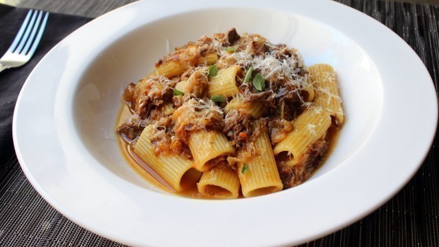 'Pasta alla Genovese - Rigatoni with Genovese-Style Meat Sauce'