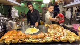 'Special Egg Shami Burger | Famous Double Anda Bun Kabab | Street Food of Karachi Pakistan'