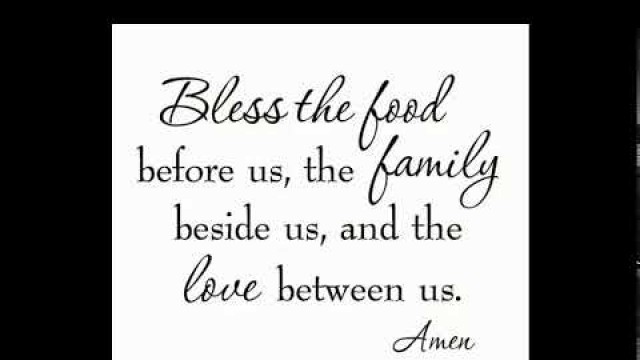 'Bless The Food Before Us Prayer Before You Eat.'