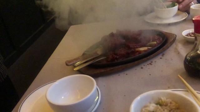 'Sizzling beef at Chinese restaurant on Christmas in Ottawa'