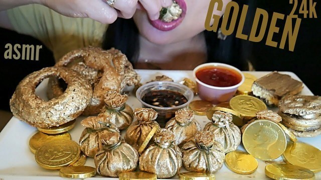 'ASMR -EATING MY WEIGHT IN GOLD! ONLY GOLD FOOD ( EATING SOUNDS)'